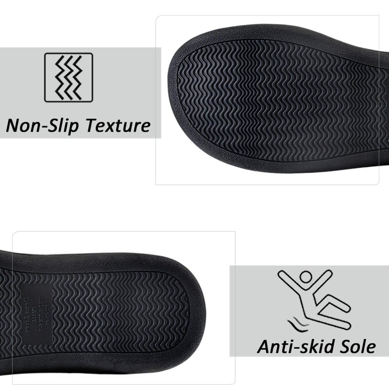 DL Men's Memory Foam Slippers with Fuzzy Plush Lining, Dark Brown, 9-10 - Image 5